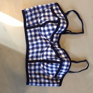 Anthropologie blue and white checkered bustier